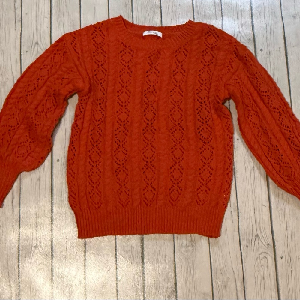 Fall Orange Knit Sweater for Women NWOT